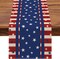 4th of July Patriotic Table Runner – Red & Blue Stars and Stripes Design for American Independence Day, Memorial Day, Labor Day, and Summer Celebrations. Ideal for Kitchen, Dining Table, or Party Decorations. 13 x 72 Inches.